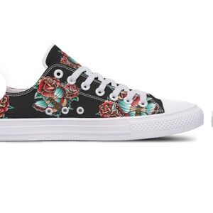 RAAD SHOP Aqua Butterfly Art White Sole Low Top Custom Design Shoes 40/8.5 W